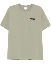 Maison Kitsuné - Logo-Embroidered Cotton T-Shirt - Lyst