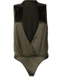 Maison Close - Silk Plunge V-Neck Bodysuit - Lyst
