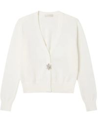 Liu Jo - Crystal-Embellished V-Neck Cardigan - Lyst