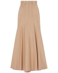 Burberry - Gabardine Cotton Full Skirt - Lyst
