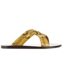 Chloé Snake Print Rony Sandals - Yellow