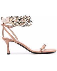 N°21 - Chain-link Leather Sandals - Lyst