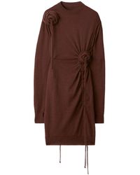 Burberry - Rose Ruched Wool Dress - Lyst
