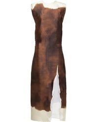 Prada - Printed Satin Dress - Lyst