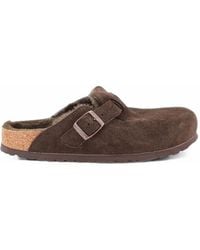 Birkenstock - Mules Boston En Peau Lainée - Lyst