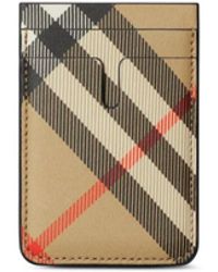 Burberry - Check Magnetic Card Holder - Lyst