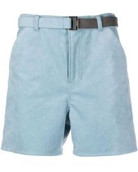 Sacai - Belted Faux Suede Shorts - Lyst