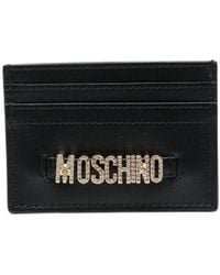 Moschino - Porte-cartes en cuir à logo - Lyst
