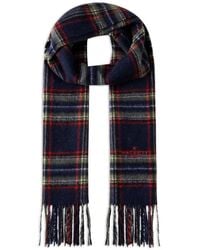 Hackett - Plaid Logo-Embroidered Scarf - Lyst