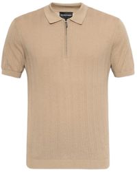 Emporio Armani - Zip Polo Shirt - Lyst