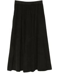 Aspesi - Pleated Corduroy Midi Skirt - Lyst