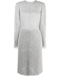 Ermanno Scervino - Pleated Guipure Lace Belted Dress - Lyst