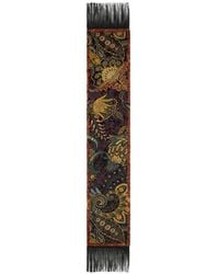 Etro - Silk-Blend Velvet Scarf With Floral-Paisley Motif - Lyst
