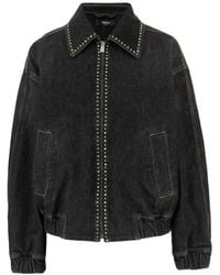 Versace - Cazadora Vaquera Con Apliques - Lyst