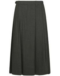 Brunello Cucinelli - Wool Blend Midi Skirt - Lyst