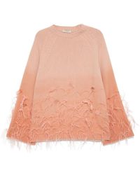 Elie Saab - Feather Embellished Knit Sweater - Lyst