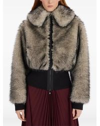 High - Brogue Faux-Fur Cropped Jacket - Lyst