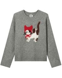 B+ AB - Cat-Intarsia Drop-Shoulder Sweater - Lyst