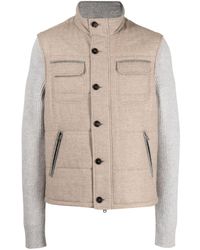 N.Peal Cashmere - Ribbed Long-sleeves Quilted Jacket - Lyst