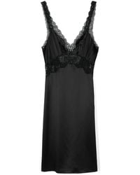 Saint Laurent - Satin Short Dress - Lyst