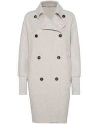 Brunello Cucinelli - Double Knit Coat - Lyst