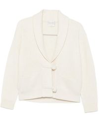forte_forte - Ribbed-Knit Shawl-Collar Cardigan - Lyst