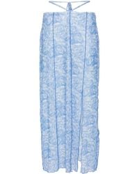 Baum und Pferdgarten - Transparenter Midirock Mit Rosen-Print - Lyst