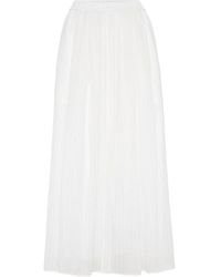 Brunello Cucinelli - Cotton Organza Pinstripe Midi Skirt - Lyst