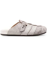 Buttero - Round-Toe Leather Slippers - Lyst