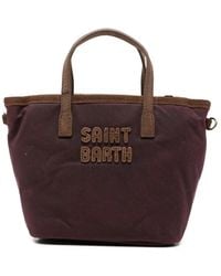 MC2 Saint Barth - Mini City Logo-Patch Suede-Trim Tote Bag - Lyst