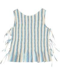 Ganni - Striped Blouse - Lyst