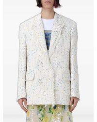 MSGM - Fringed Bouclé Blazer - Lyst