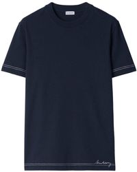 Burberry - Contrast-stitching Cotton T-shirt - Lyst