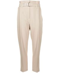 GOODIOUS Cropped Belted Pants - Natural