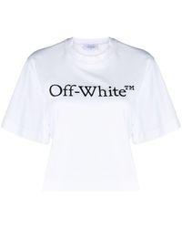 Off-White c/o Virgil Abloh - Big Logo Bookish クロップドtシャツ - Lyst
