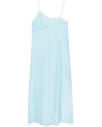 MM6 by Maison Margiela - Asymmetric Silk Maxi Dress - Lyst