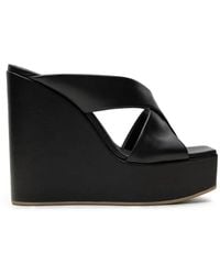 Vicini - Crossover-Strap Wedge Mules - Lyst