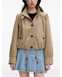Miss Sixty - Gathered Button-Up Trench Jacket - Lyst