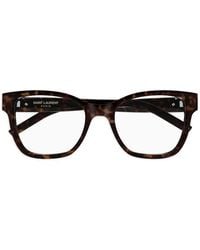 Saint Laurent - Tortoiseshell-Effect Square-Frame Glasses - Lyst