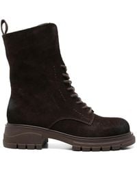 Linda Baumann - Buckle-Detail Lace-Up Boots - Lyst