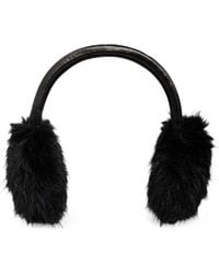 Balenciaga - Logo-Print Leather Earmuffs - Lyst