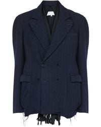 Maison Margiela - Striped-Pattern Double-Breasted Blazer - Lyst