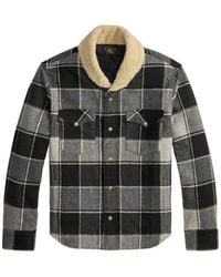 RRL - Geruit Jack Met Fleece Kraag - Lyst