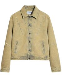 Bluemarble - Stud-Embellished Stonewashed Denim Trucker Jacket - Lyst