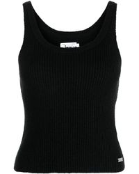 Izzue - Logo-plaque Ribbed Tank Top - Lyst