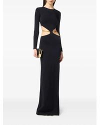 Elisabetta Franchi - Abito A Maniche Lunghe Con Dettaglio Cut-Out - Lyst