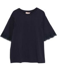 Twinset - Lace-Trim T-Shirt - Lyst
