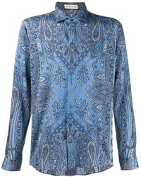 Etro Paisley Print Long-sleeve Shirt - Blue
