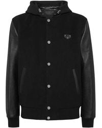 Philipp Plein - Giacca Con Design A Inserti E Cappuccio - Lyst