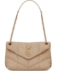 Saint Laurent - Bolso De Hombro Pequeño Acolchado Con Placa Del Logo - Lyst